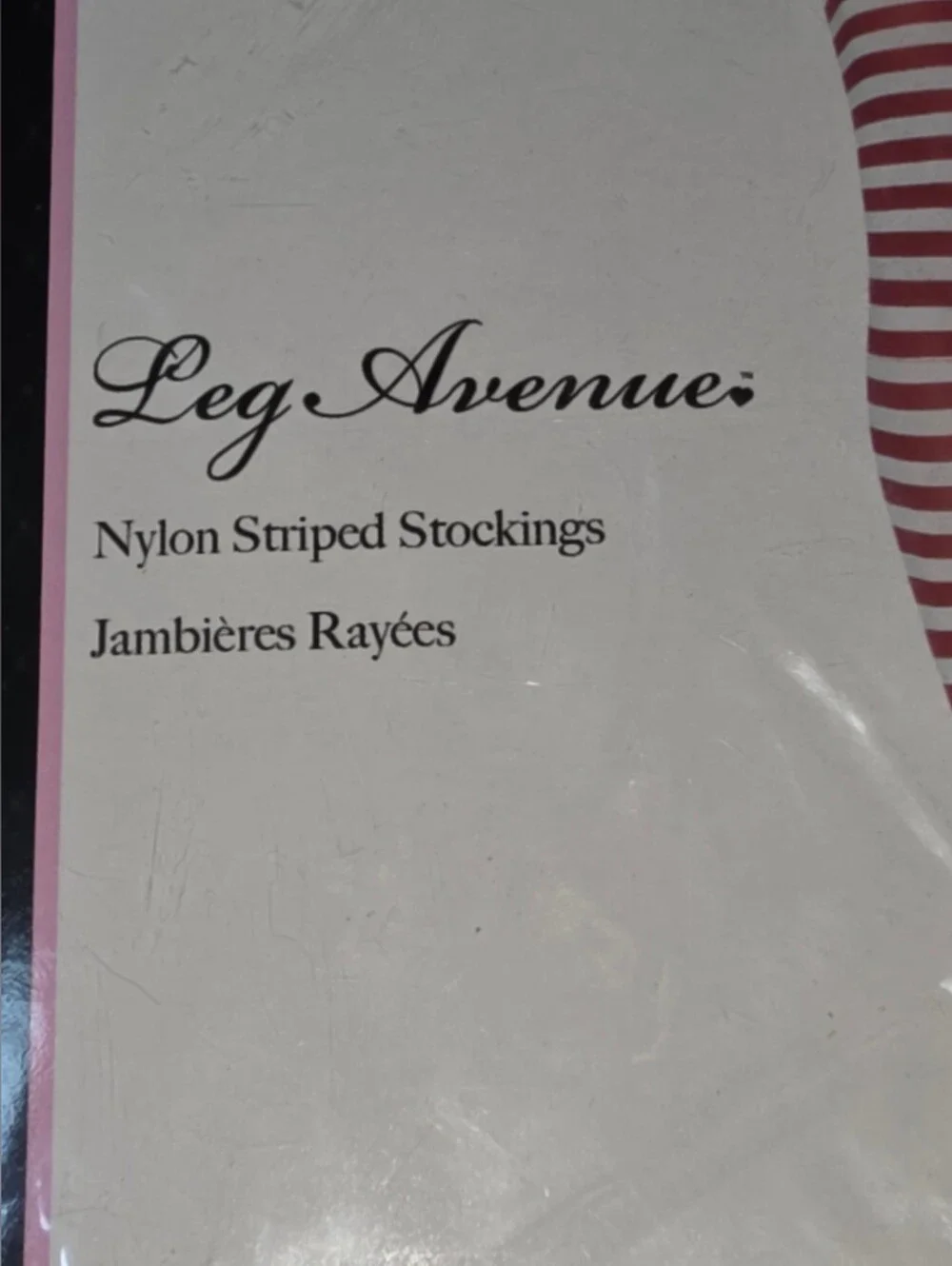 Leg Avenue Red and White Striped Knee-High Socks